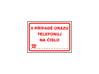 7708 - V případě úrazu telefonuj na číslo....  (text) 