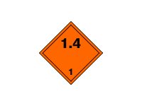BZ01.4 - ADR č.1.4 - Náchylné k výbuchu (oranžový podklad, černý tisk)