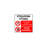 9112 - Strojovna výtahu / Nehas vodou ani pěnovými přístroji! / Vstup zakázán!