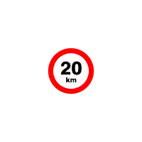 DP02 - Označení rychlosti 20km