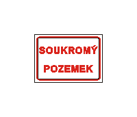 DT043a - Soukromý pozemek (text v rámečku)