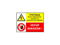 8212b - Výstraha životu nebezpečno dotýkat se elektrických zařízení / Vstup zakázán! 