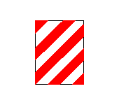DP13.P5 - Šrafovací pásy - Červenobílé pruhy - šíře pruhu 5cm - protisměrné 