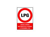 DP22f - Zákaz vjezdu motorových vozidel s pohonem LPG!