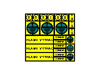 DT001 - Hlavní vypínač, vypnuto, zapnuto, 24V, znak uzemnění se zeleným podtiskem (žlutá f.) 