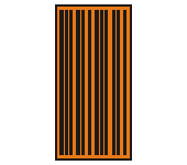 DT009 - Označení fází (oranžový podklad, černé pruhy)