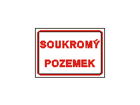 DT043a - Soukromý pozemek (text v rámečku) 